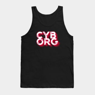 cyborg text effect red neon Tank Top